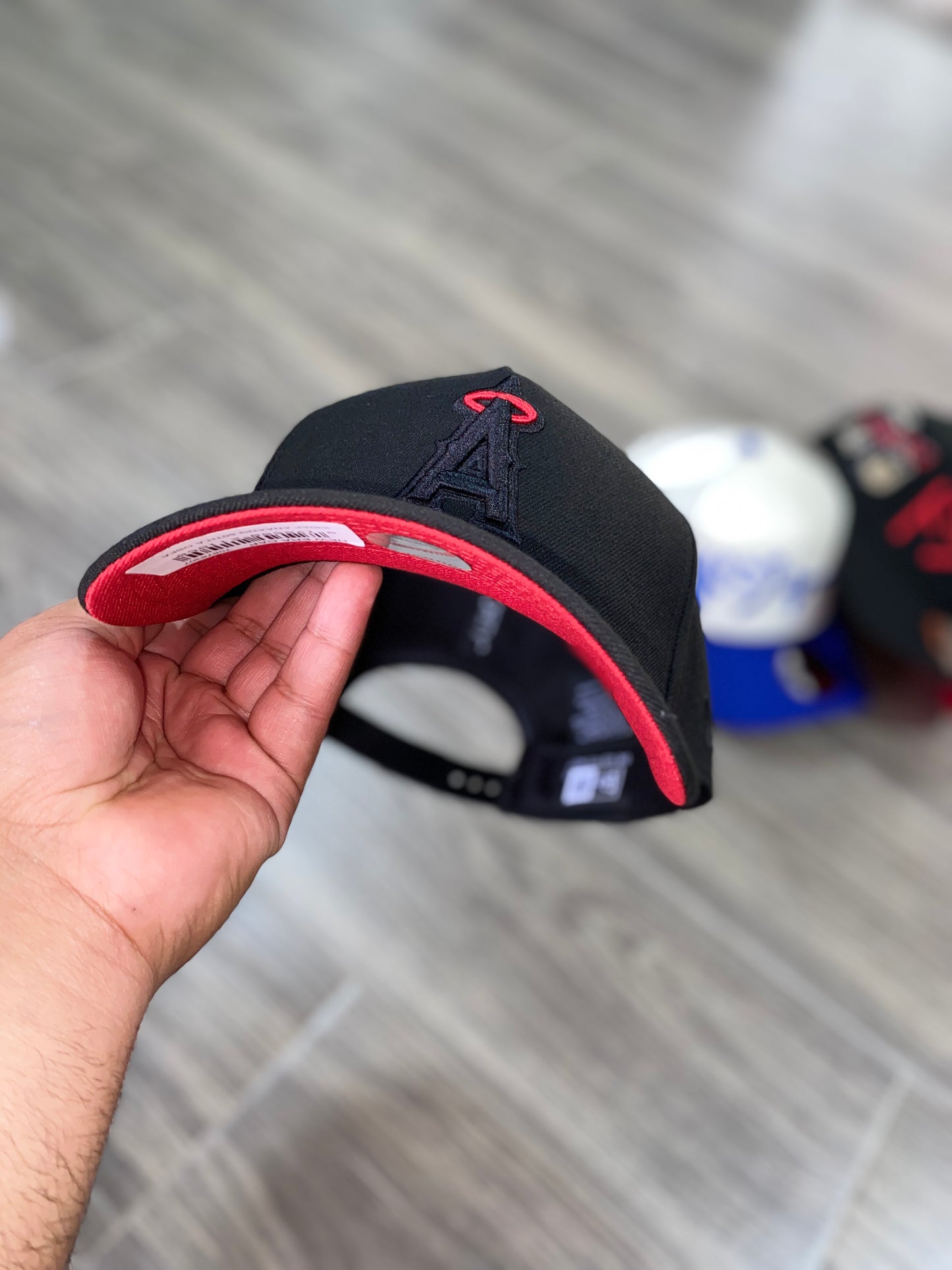 New Era Anaheim Angels 50th Anniversary Black And Red A Frame 9Forty Snapback Gorra