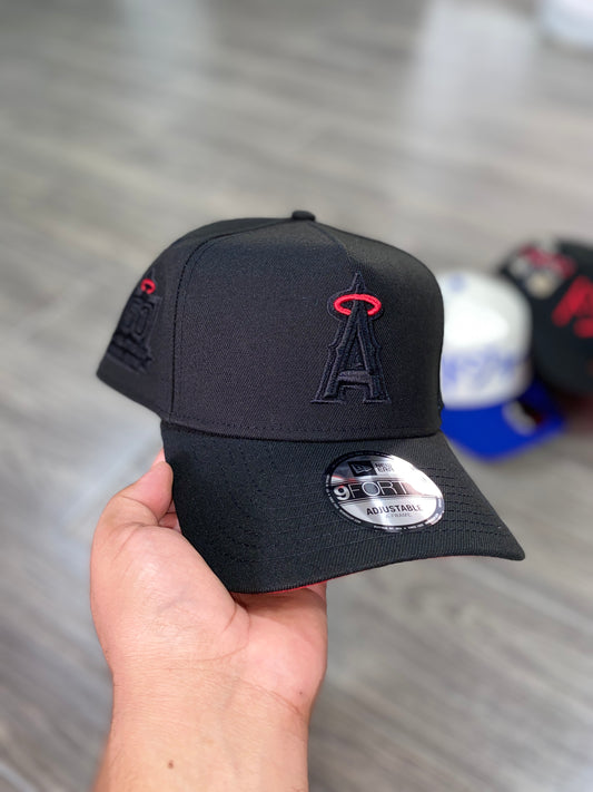 New Era Anaheim Angels 50th Anniversary Black And Red A Frame 9Forty Snapback Gorra